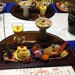 信夫温泉のんびり館 - 夕食・先付けと前菜2人前