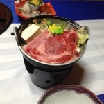 信夫温泉のんびり館 - 夕食・和牛すき焼き