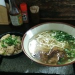 沖縄そば なか屋 - 軟骨ソーキそば(小)&じゅーしーです。