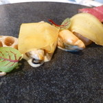 レストランディファランス - 国産牛と蓮根とムール貝と生姜