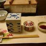 梅の花 - 小鉢 お浸し 湯葉煮