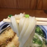 Kameya - 麺箸上げ（天ぷらうどん）