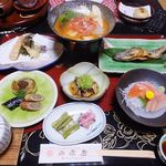 山崎屋旅館 - 夕食全景