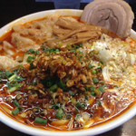 長町ラーメン - スーラーワンタン麺赤ネギ辛味マシ大盛り税込1,080円の大満足ラーメン（≧∇≦）