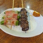 居酒屋すばる - ハツ元とししとうベーコン巻