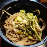徳八 - （2015/8月）「みそ天丼」についた山菜ミニ蕎麦