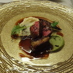 ビストロ ダイア - 仙台黒毛和牛A5ランプ肉とフォアグラのポアレ