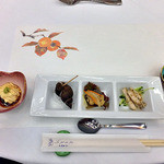 Denden No Yado - 夕食（はじめに並んでいた料理）（２０１５年９月）