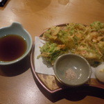 アーサーと桜えびのかき揚げ