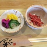 とん喜 - 牛蒡の梅肉和えと香の物！