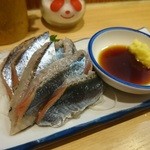 立ち呑み 晩杯屋 - 秋のオススメ新秋刀魚の刺身！