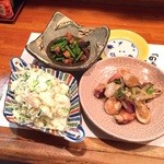 わかば - ポテサラ・鰻と蒜の芽・烏賊とネギのバター炒め