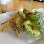 伯蕎庵 しばた - 野菜天婦羅２５０円(H27.8)