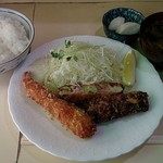 瀬戸 - 瀬戸 ＠自由が丘 串カツ・エビフライ1本づつの特別オーダー定食 950円（税込）