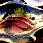 御料理 辰むら - 【2015年9月初訪時】酢の物：しめ鯖。