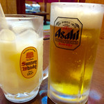 うどんちり しゃぶしゃぶ 平八 - 生ちぅ ¥570-
      カルピス 原液ロック ¥400- ?