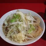 ラーメン二郎  - 小ﾆﾝﾆｸ　麺半分