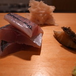 新橋鶴八 - 鯵・塩蒸し鮑