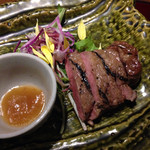 高砂茶寮 - 牛肉の西京漬けグリル 梅ダレ添え