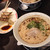 哲麺 縁 - 料理写真:トンコツ醤油にしました♪餃子が具がふっくらしてて美味しかったです！
