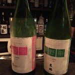 酒BAR KEIZO - 中野中「ちえびじん」純米吟醸(左)と中野中「東鶴」純米吟醸(右)