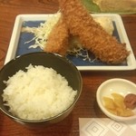 とみ家 - ジャンボエビフライ定食　1600円