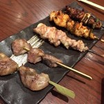 とりだん - 焼き鳥盛り合わせ。