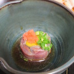 Tsurugaoka Saryou - 小鉢：秋刀魚菊花巻　ポン酢　紅葉おろし