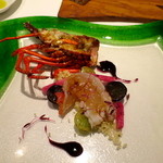 クッチーナ イタリアーナ ガッルーラ - 伊勢海老の炙りとクスクス 秋葡萄のサルサ