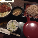 七日町亭 - 会津ソースかつ丼とそばのセット1080円