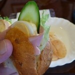 カフェテリア 風の音 - 再）ハムとたまごサンド。