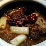 ドラゴンキッチン 益城本店 - 馬肉と春雨と福岡スギタケのオイスターソース煮込み