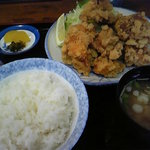 とんかつ・肉料理 高尾 - デカ盛り鶏唐揚げ定食