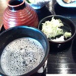 大根のしぼり汁、薬味、蕎麦汁♪