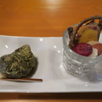 うなぎ屋酒坊・画荘 越後屋 - 27年9月　姫サザエ、骨煎餅とドライフルーツ