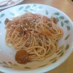 サイゼリヤ - （ランチ）きのこのミートソーススパゲティ　500円　サラダ、スープ付