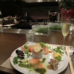 キャトルラパン - ＜2015年9月初訪問＞前菜とスパークリング。