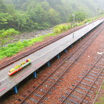 窓から見える大白川駅