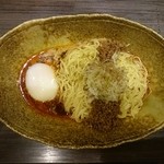 中華そば くにまつ - 2015年８月　汁なし担担麺　辛さ×1＋温泉玉子　580＋50円