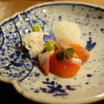 徳山鮓 - うなぎの湯引き、びわ鱒