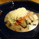 徳山鮓 - 鯖のなれずし、トマトソースとカチョカバロがけ