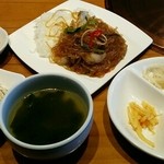 韓菜 - チャプチェ丼ランチセット(ランパス使って500円です)