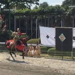 馬事公苑 売店 - 女性射手もいるのが竹田流流鏑馬（2015 愛馬の日）