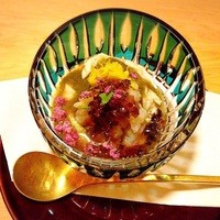 麻布 かどわき - 湯葉と海老　枝豆のソース