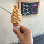 ジェラテリア アクオリーナ - キャラメルバナナ ジェラートソフト（590円）