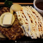 石焼ステーキ贅 - ダブルハンバーグ・ごはんセット1814円／平成27年9月