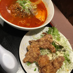 サウスヴィラ - からあげミニラーメン（担担麺）セット（からあげ2個ver）1/3