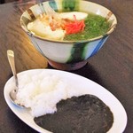 よしもと食堂 - とうふアーサそばとミニカレー