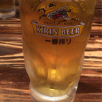 あぶり厨房 我風 - 生ビールからスタート