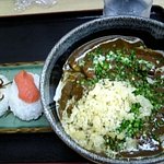 手打うどん くうかい - くうかい●ｶﾚｰうどん(中)&おにぎり